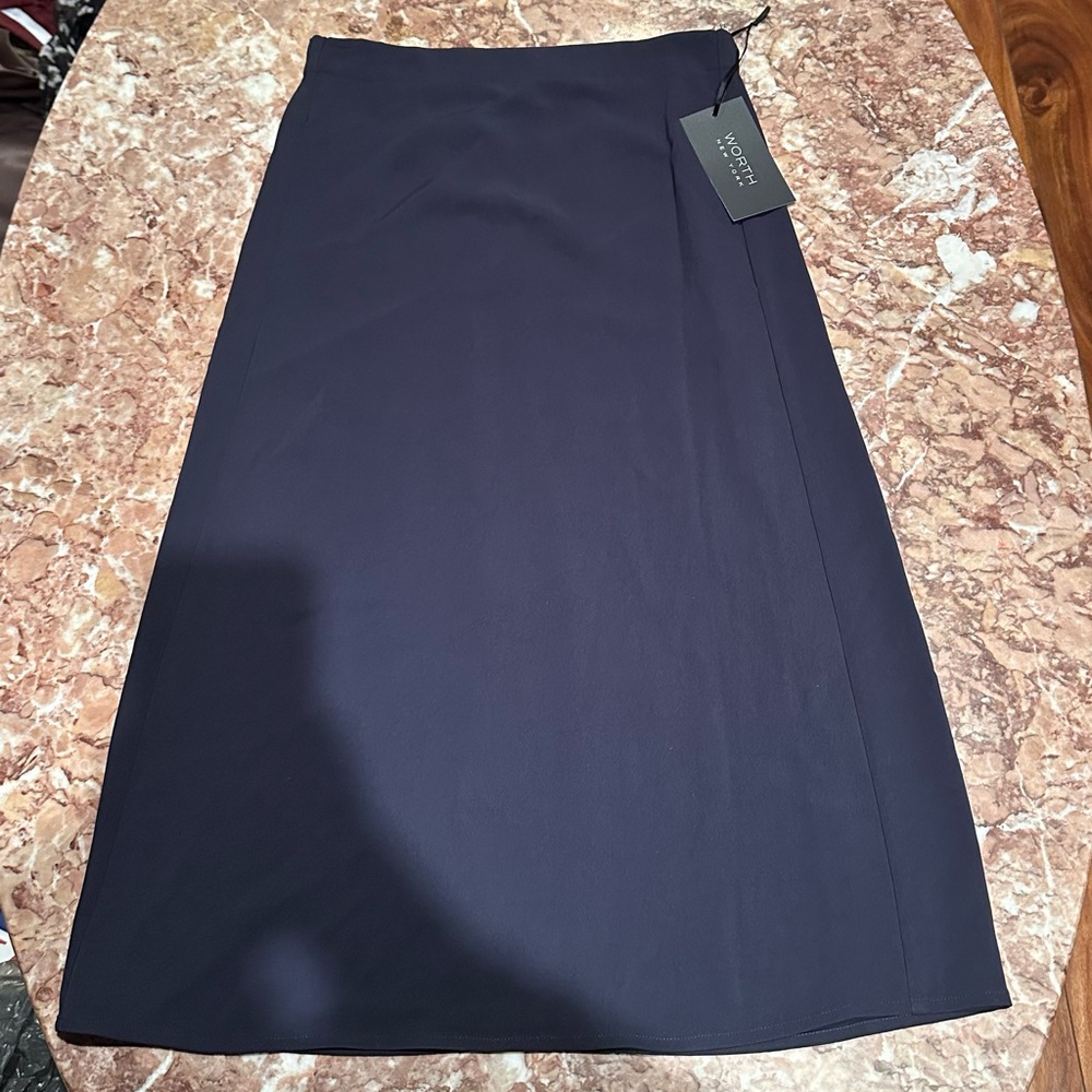 Worth Navy Pencil Skirt
